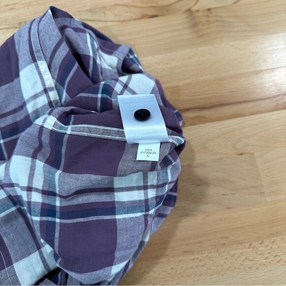 AYR The Captain Shirt Madras Purple Rain Button up Front Pockets Plaid NWOT XL - Picture 6 of 6